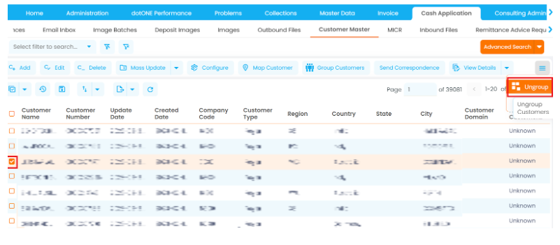 CAA_Ungrouping Customer